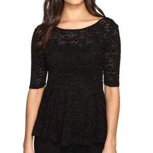 Free People Lace Peplum Top